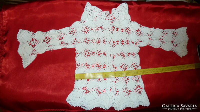 Antique crocheted christening shirt newborn size