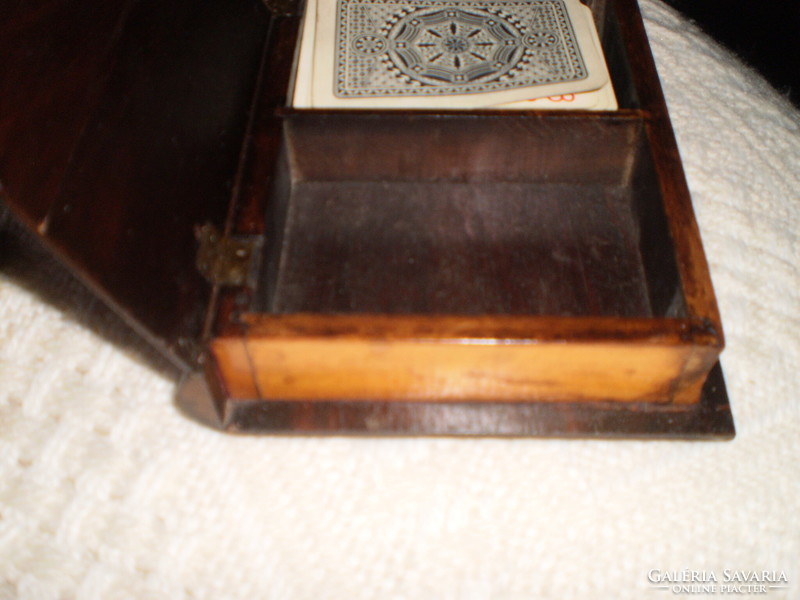 Old card wooden box with card