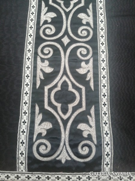 Hand-embroidered, black moiré mass dress, in beautiful, flawless condition! Priestly, church textile