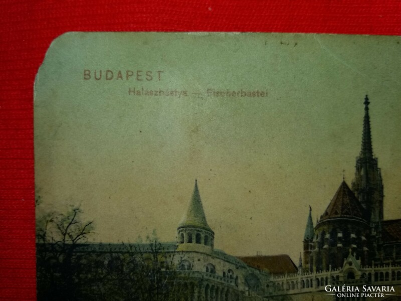 Antik KÉPESLAP BUDAPEST HALÁSZBÁSTYA színes retusált kép szép állapotban a képek szerint