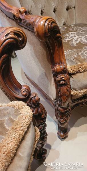 Antique 2 Viennese baroque (neo-rococo) armchairs
