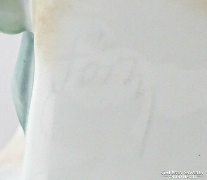 1F498 Herendi porcelán ülő női akt figura 22 cm