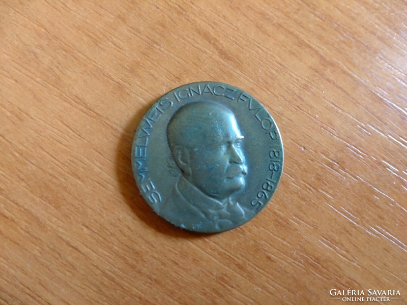 Semmelweis Ignácz bronz emlék érme