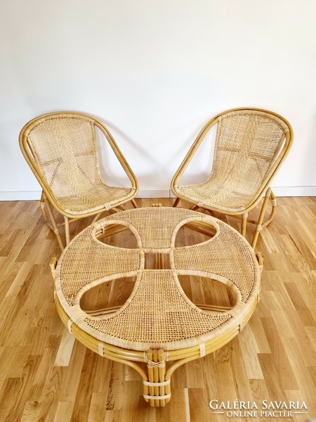 Mid-century modern Italian bamboo set