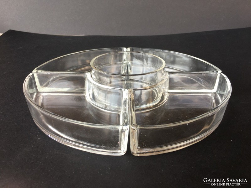 Old glass serving bowl consisting of 5 pcs