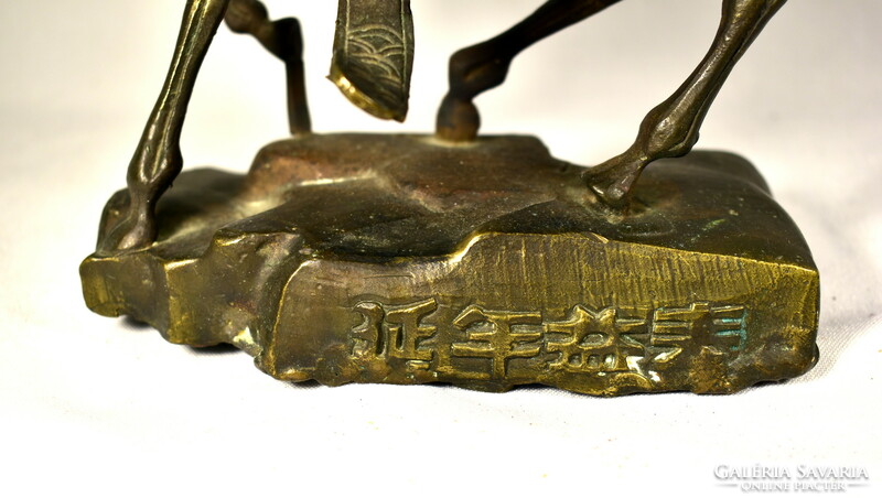 An old Chinese sage traveling on a deer... Bronze statue!