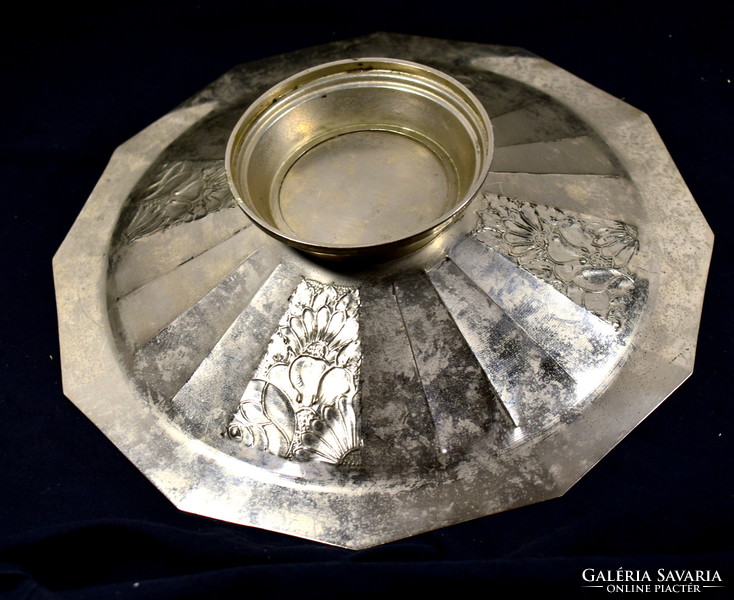 Art deco pedestal serving bowl
