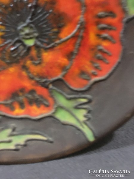 Terracotta large industrial art wall plate with beautiful colors!! 36X4 cm!!!