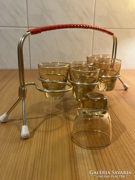 Retro glass glass set with holder