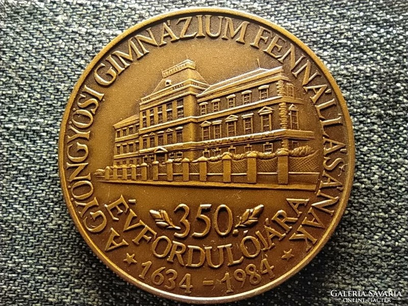 A Gyöngyösi Gimnázium fennállásának 350. évfordulójára 1634-1984 bronz érem (id44842)