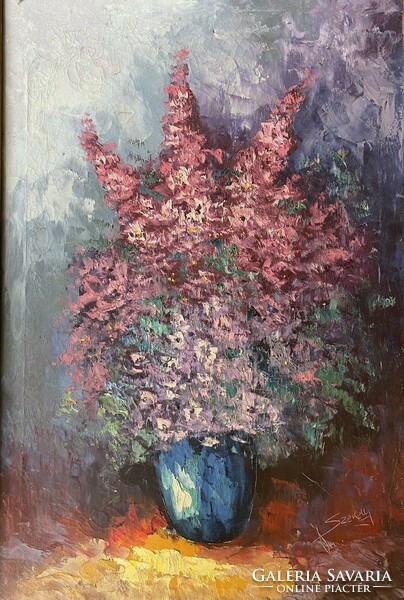 Large oil floral still life