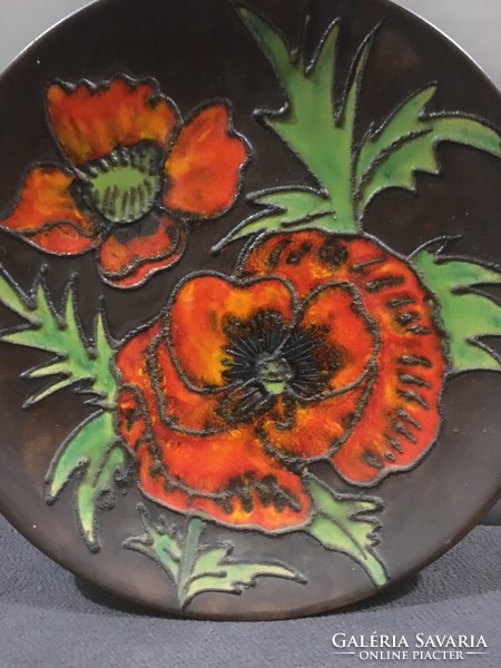 Terracotta large industrial art wall plate with beautiful colors!! 36X4 cm!!!