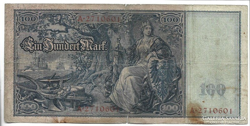 100 márka 1909 Németország 1. Ritka