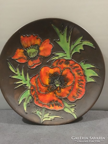 Terracotta large industrial art wall plate with beautiful colors!! 36X4 cm!!!