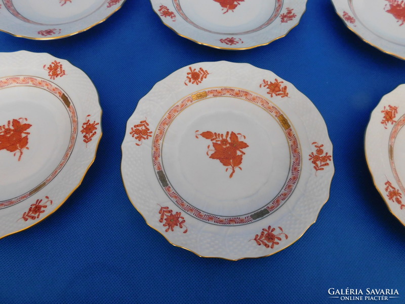 Herend apponý orange 6-piece cookie plate set