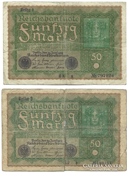 50 márka 1919 Reihe 1.2.3.4. Németország