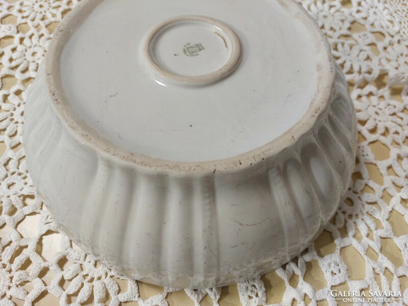 Antik Zsolnay, fehér gyöngyös, porcelán koma tál, pogácsás tál, 2db Zsolnay süteményes tányér
