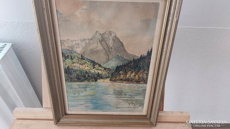 (K) hermann müller 44 watercolor landscape paintings 28x37 cm with frame