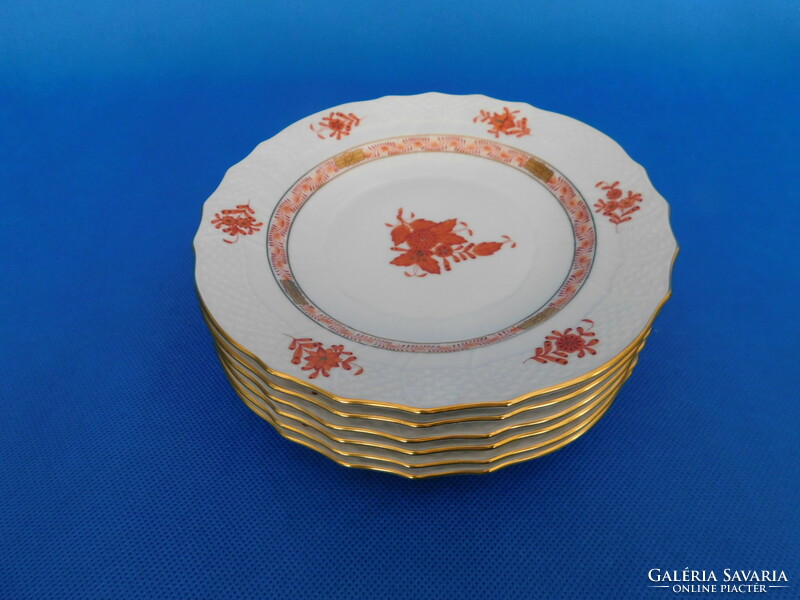 Herend apponý orange 6-piece cookie plate set