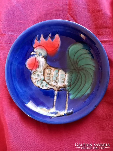 Éva Kondor retro ceramic rooster plate wall picture wall plate