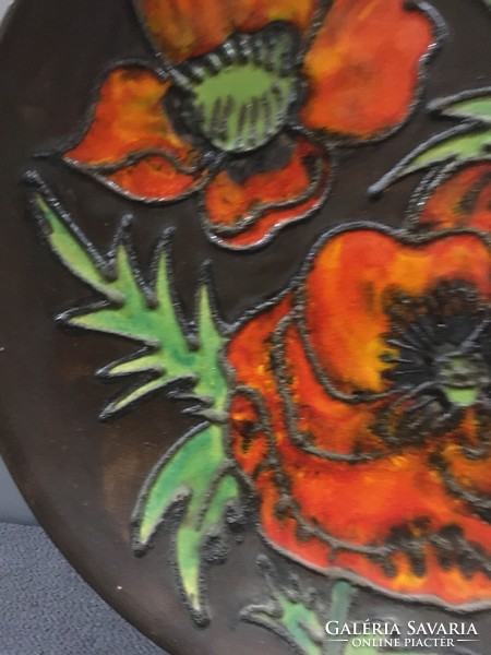Terracotta large industrial art wall plate with beautiful colors!! 36X4 cm!!!