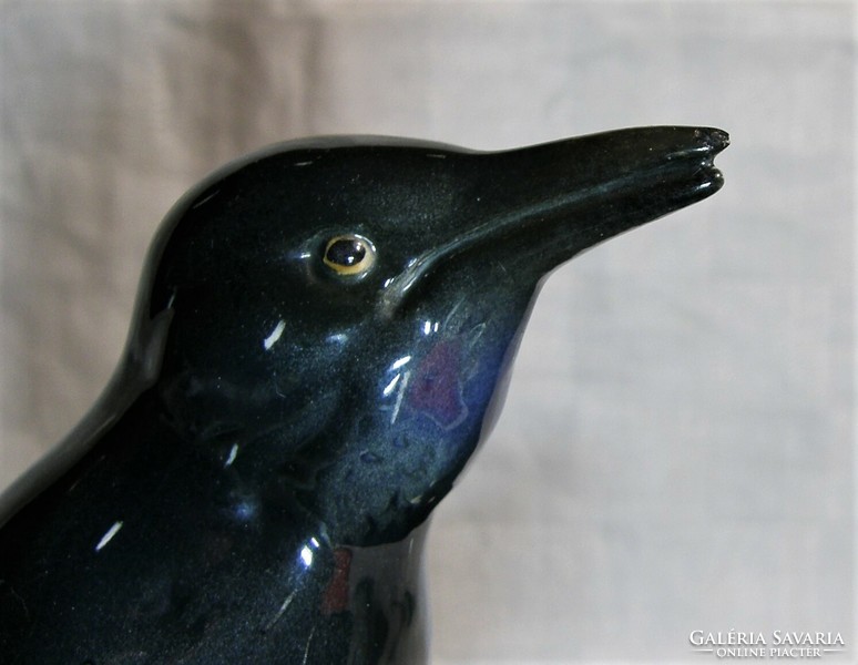Feketerigó madár figura - Antik Schafer & Vater fajansz