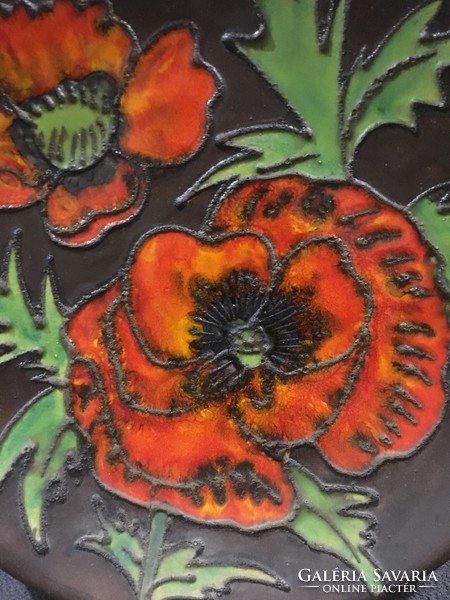 Terracotta large industrial art wall plate with beautiful colors!! 36X4 cm!!!