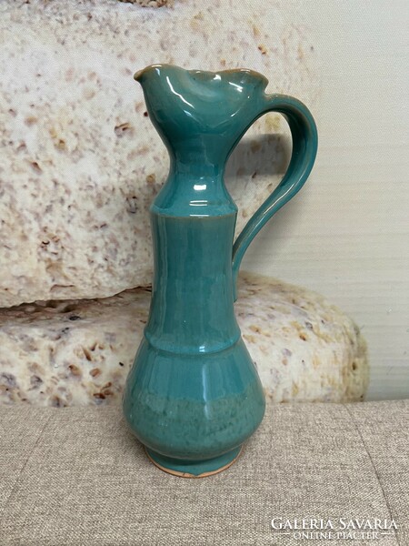 Painted-glazed ceramic jug, applied art work a43