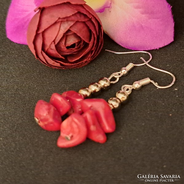 Coral earrings 5 cm