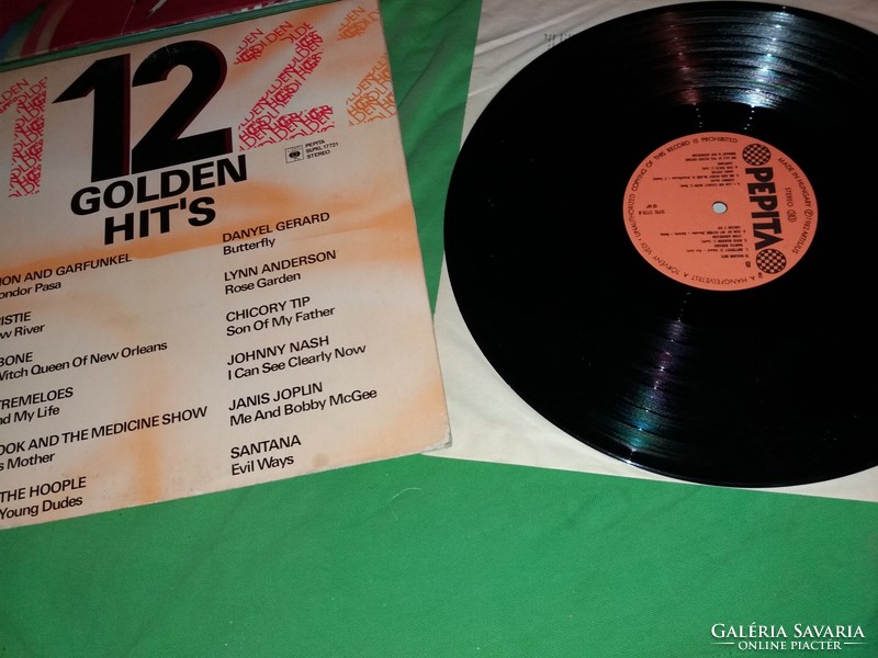 Régi GOLDEN HITS 1982. VILÁGSLÁGEREK zene bakelit LP nagylemez szép állapotban a képek szerin