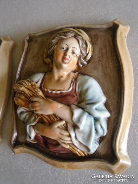 KLIMT Georg - Bernard Bloch Wien - Ritka szecessziós majolika fali kép fényes majolika