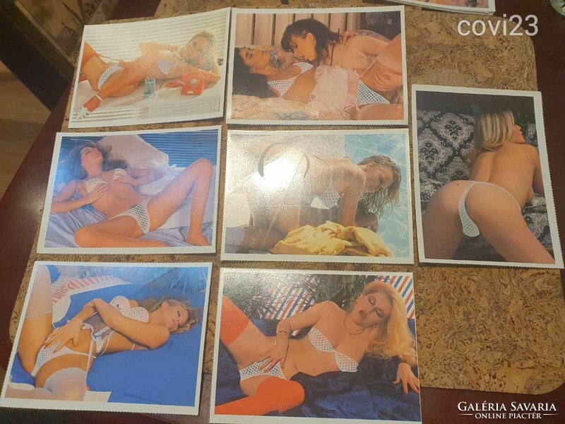 4 together! Nude erotic undressing dressing room postcards from 1986