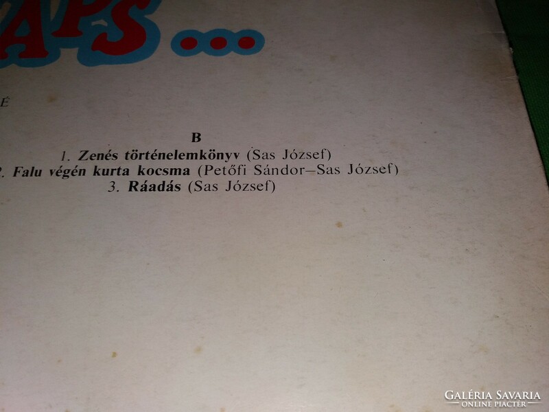 Régi SAS TAPS- KABARÉ 1984. SZÖVEG - zene bakelit LP nagylemez szép állapotban a képek szerint