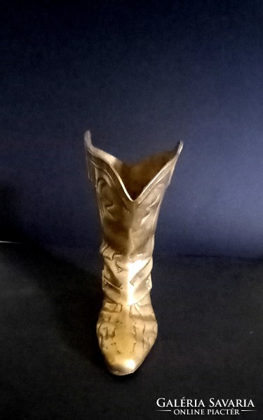 Réz western csizma váza art deco kézi készítésű ALKUDHATÓ
