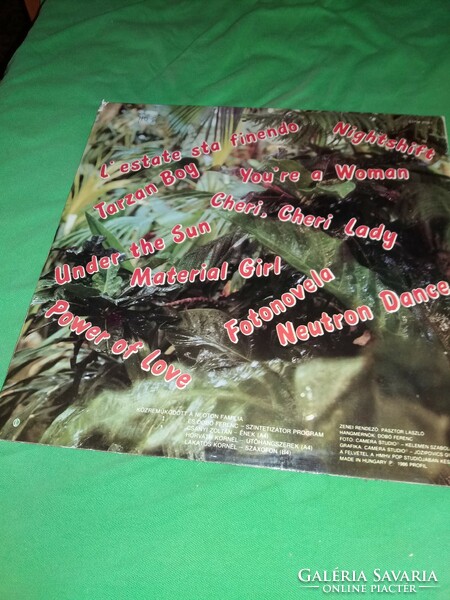 Régi TARZAN BOY DISCO VÁLOGATÁS 1986. zene bakelit LP nagylemez szép állapotban a képek szerint