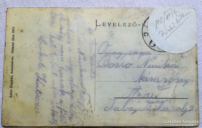Antik  fotó képeslap   Piski -i (Erdély) vasútállomás  Ádler fényirda , Szászváros 1912