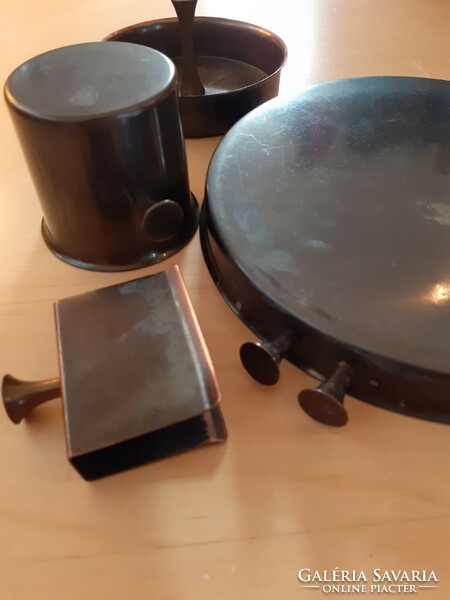 Copper smoking set mid century / retro round shapes