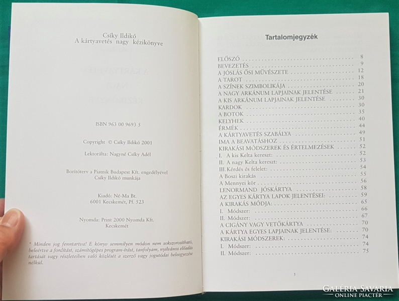 Csíky ildíko the big handbook of playing cards - > parapsychology > dream, fortune-telling