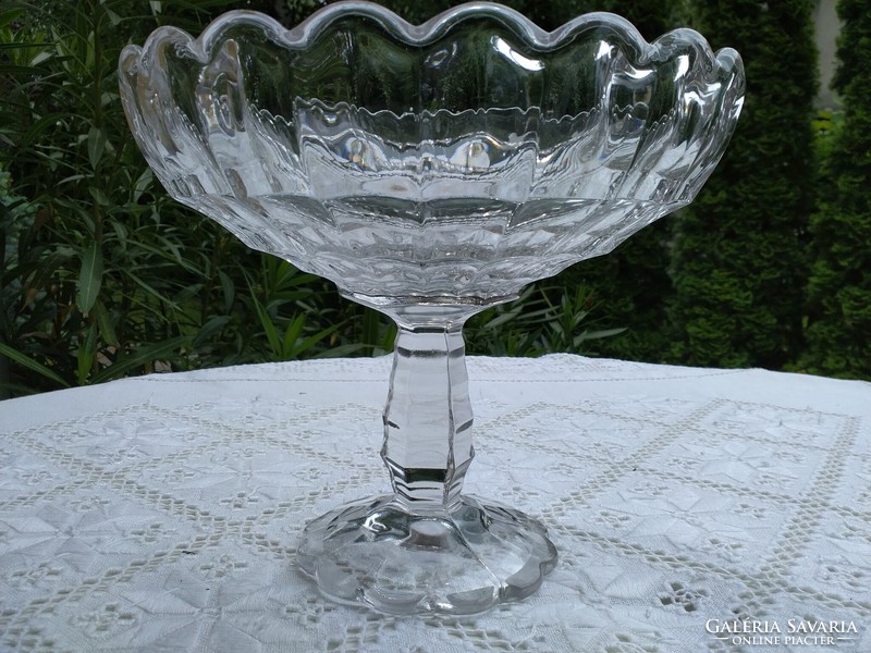 Antique crystal pedestal table centerpiece