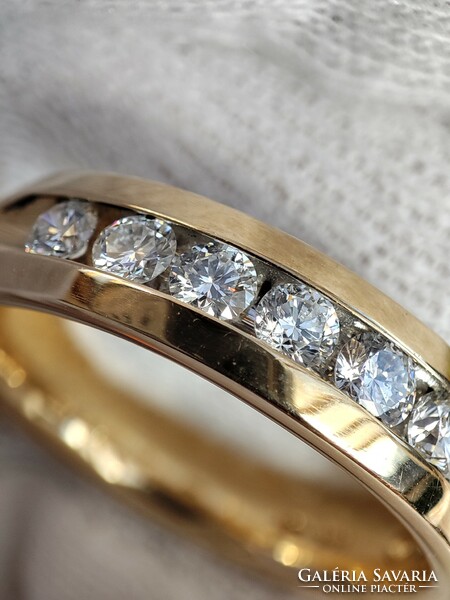 14K arany jegygyűrű Arany gyűrű gyémántokkal Half Eternity