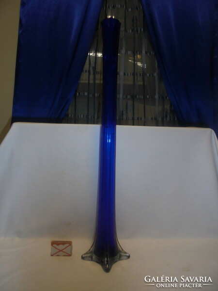 Blue glass fiber vase - large size - 61 cm high