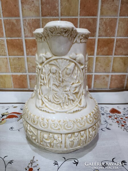 Zsolnay antique old ivory decorative jug