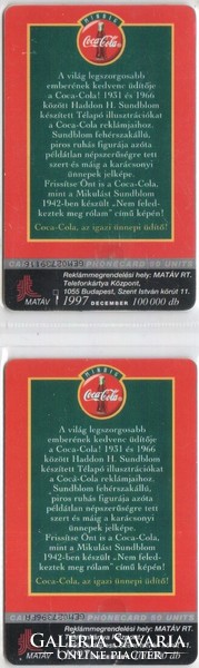 Hungarian phone card 1054 1998 coca-cola santa claus 1-3 28.500-21.500 Pcs.