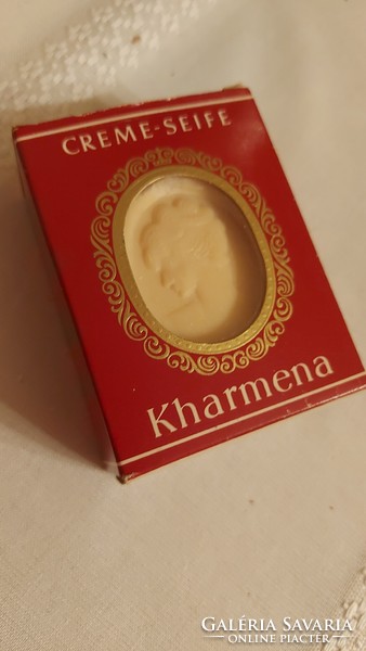 Retro soap, old embossed Kharmen cream soap in original decorative box for collection