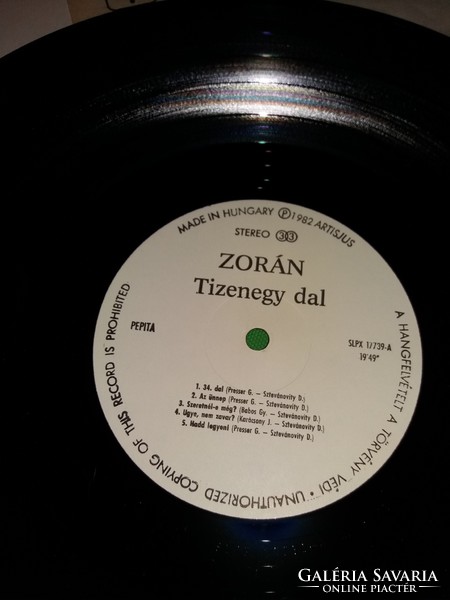 Régi zorán 11 songs 1982. Music vinyl lp LP in good condition according to the pictures