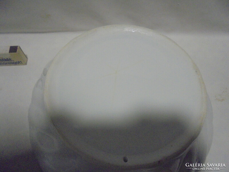 Old white, beaded porcelain large bowl, wall plate