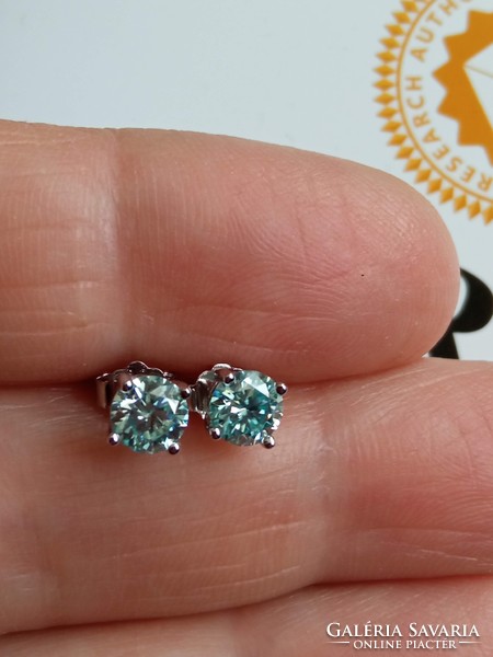 Moissanite diamond 925 silver earrings 1 ct