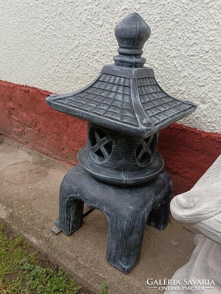 Rare 63cm Japanese garden builder stone lamp feng shui garden pond pagoda lantern statue