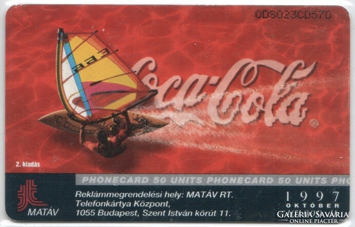 Hungarian telephone card 1048 1997 coca-cola sunbeam ii ods 3 101,000 pcs.