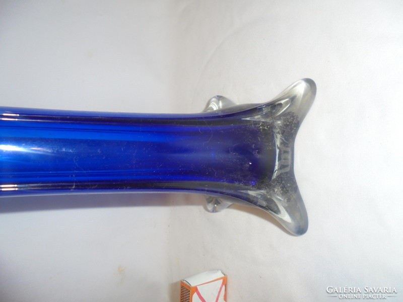 Blue glass fiber vase - large size - 61 cm high